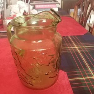 3/$20   Anchor Hocking Avacodo Green Pitcher :Small Crack